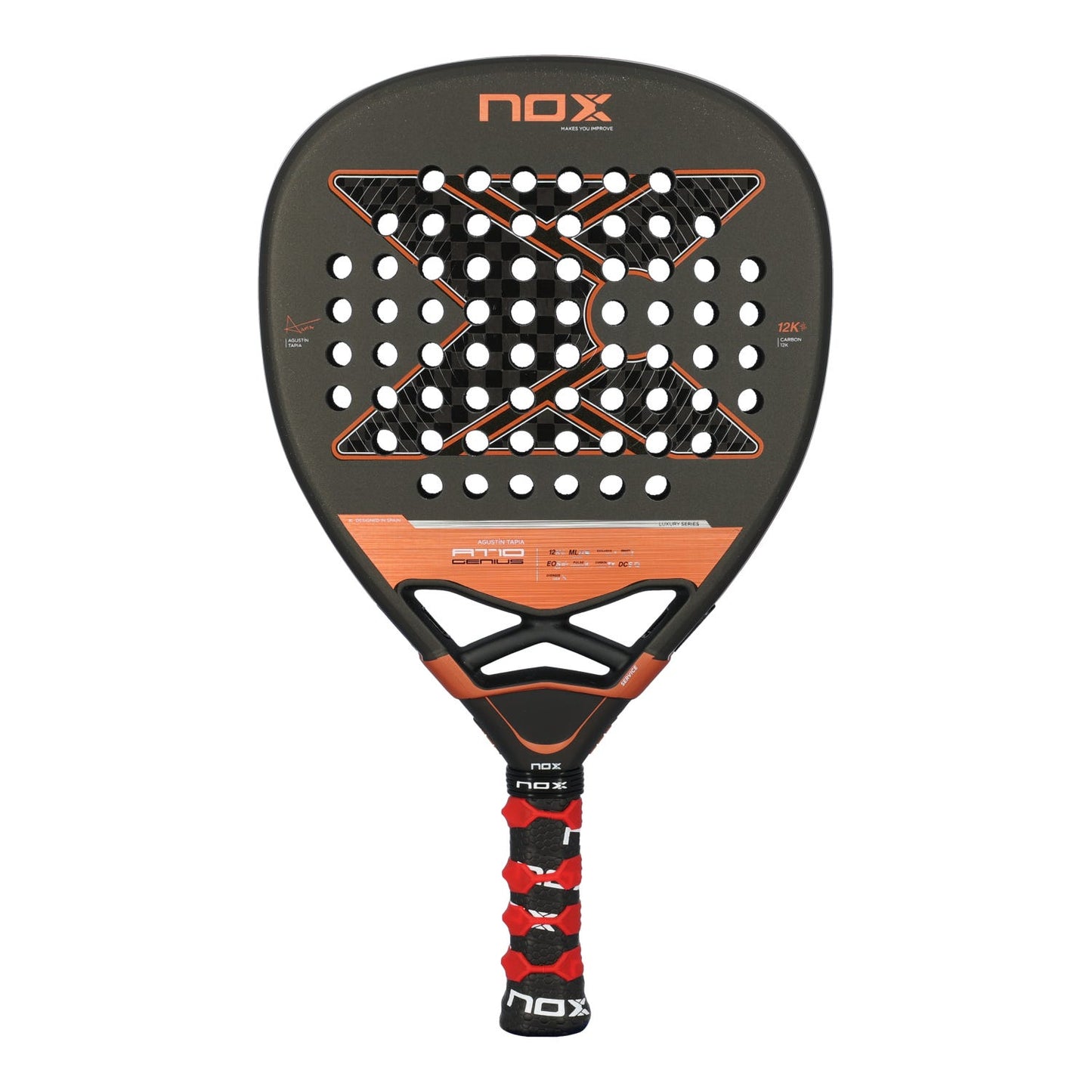 RAQUETE DE PADEL NOX AT10 LUXURY GENIUS ATTACK 12K 2025 BY AGUSTÍN TAPIA