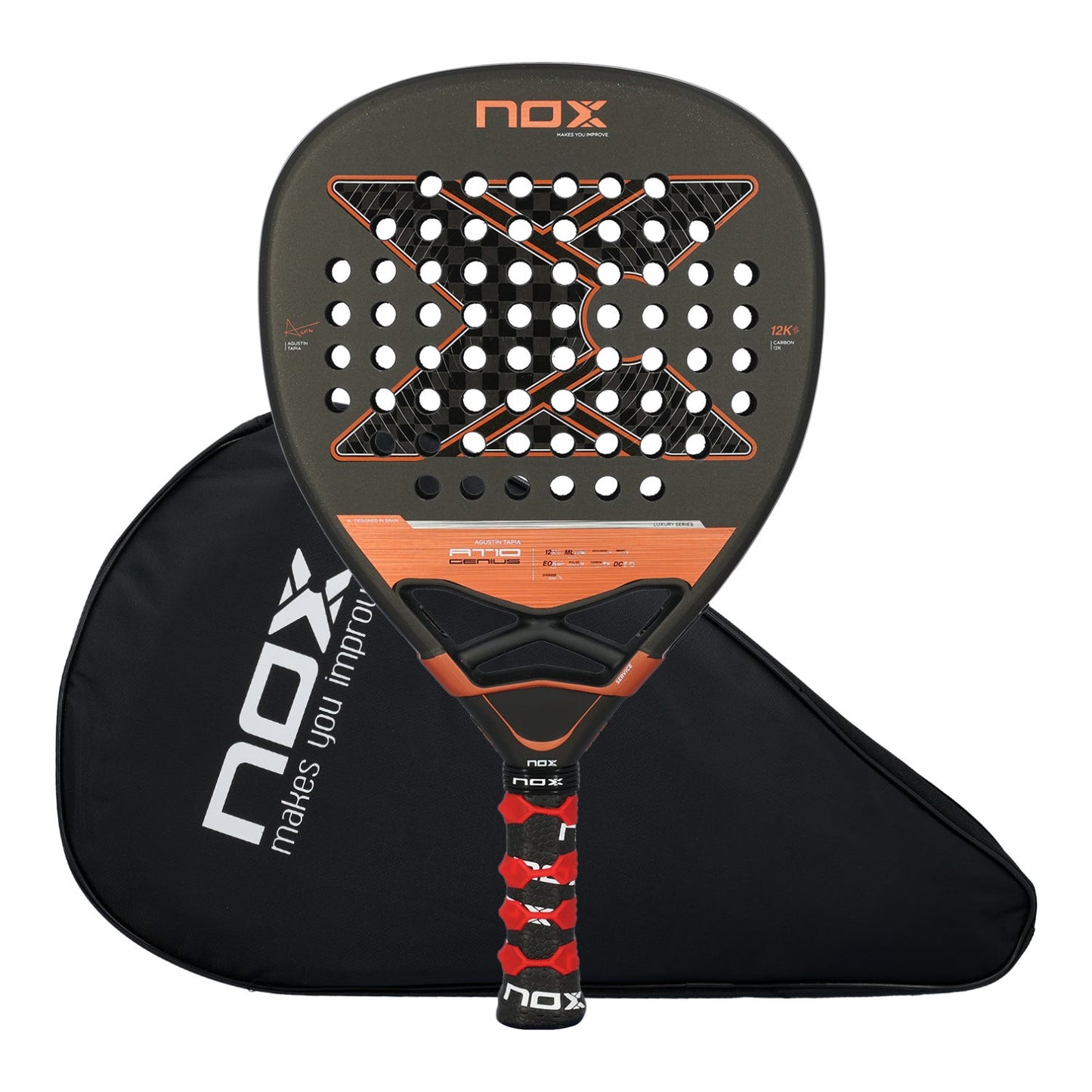 RAQUETE DE PADEL NOX AT10 LUXURY GENIUS ATTACK 12K 2025 BY AGUSTÍN TAPIA
