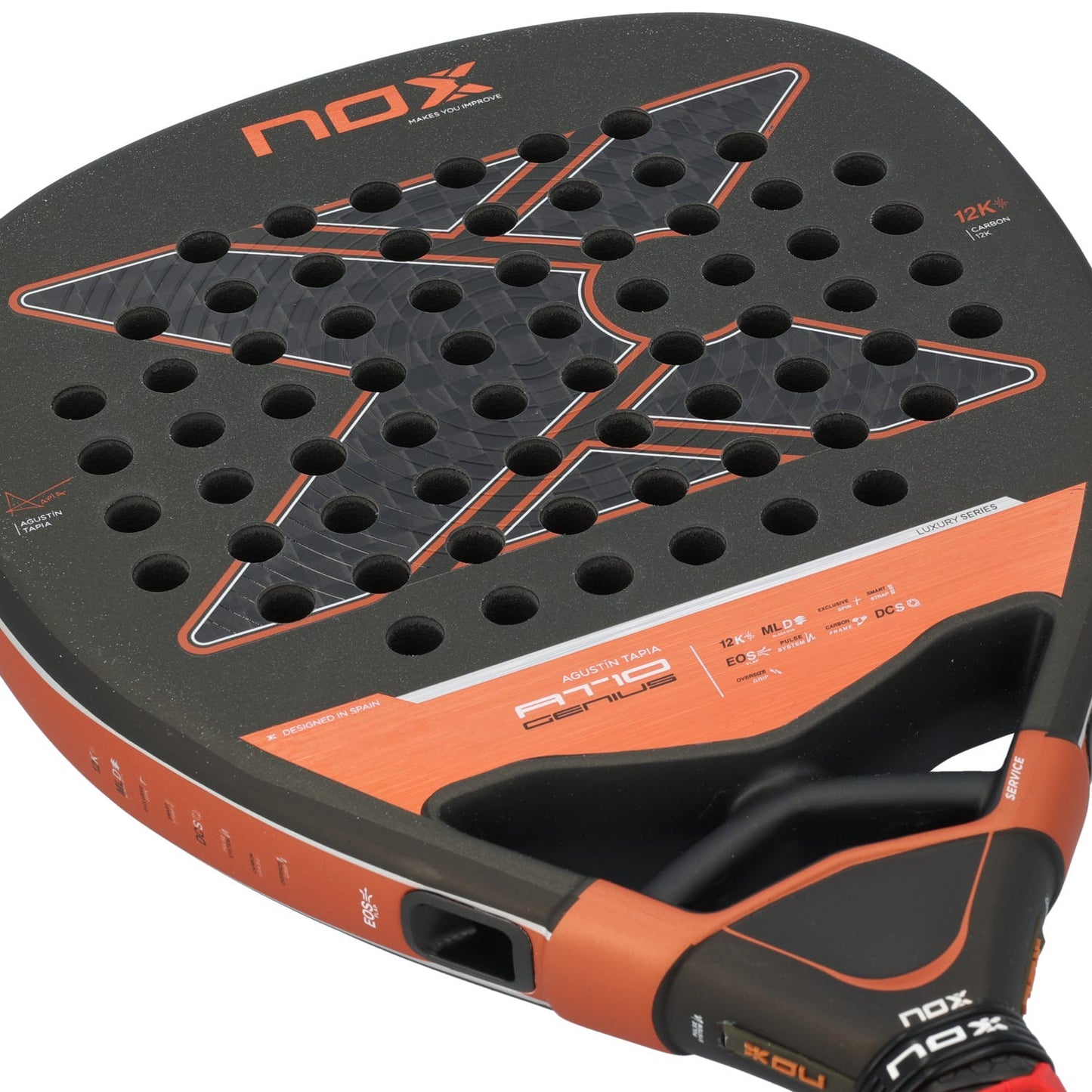 RAQUETE DE PADEL NOX AT10 LUXURY GENIUS ATTACK 12K 2025 BY AGUSTÍN TAPIA