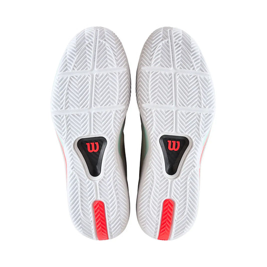 SAPATILHAS DE PADEL HOMEM WILSON RUSH TOUR 5 CLAY BRANCO/VERDE AGUA/CORAL