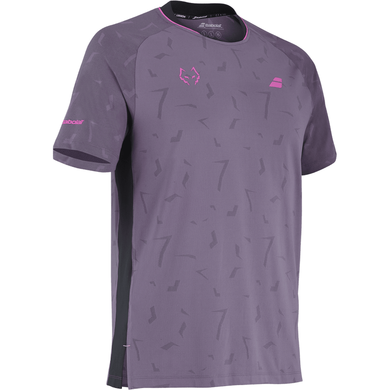 Abrir imagem na galeria, T-SHIRT HOMEM BABOLAT JUAN LEBRON PRETO/ROXO