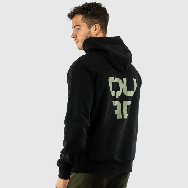 Cargue la imagen en el visor de la galería, SUDADERA HOMBRE QUAD Sudadera con capucha elegante negra