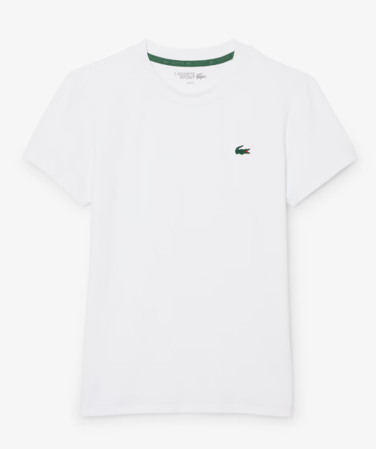 Abrir imagem na galeria, T-SHIRT MULHER LACOSTE SLIM FIT COM TECNOLOGIA ULTRA-DRY BRANCA