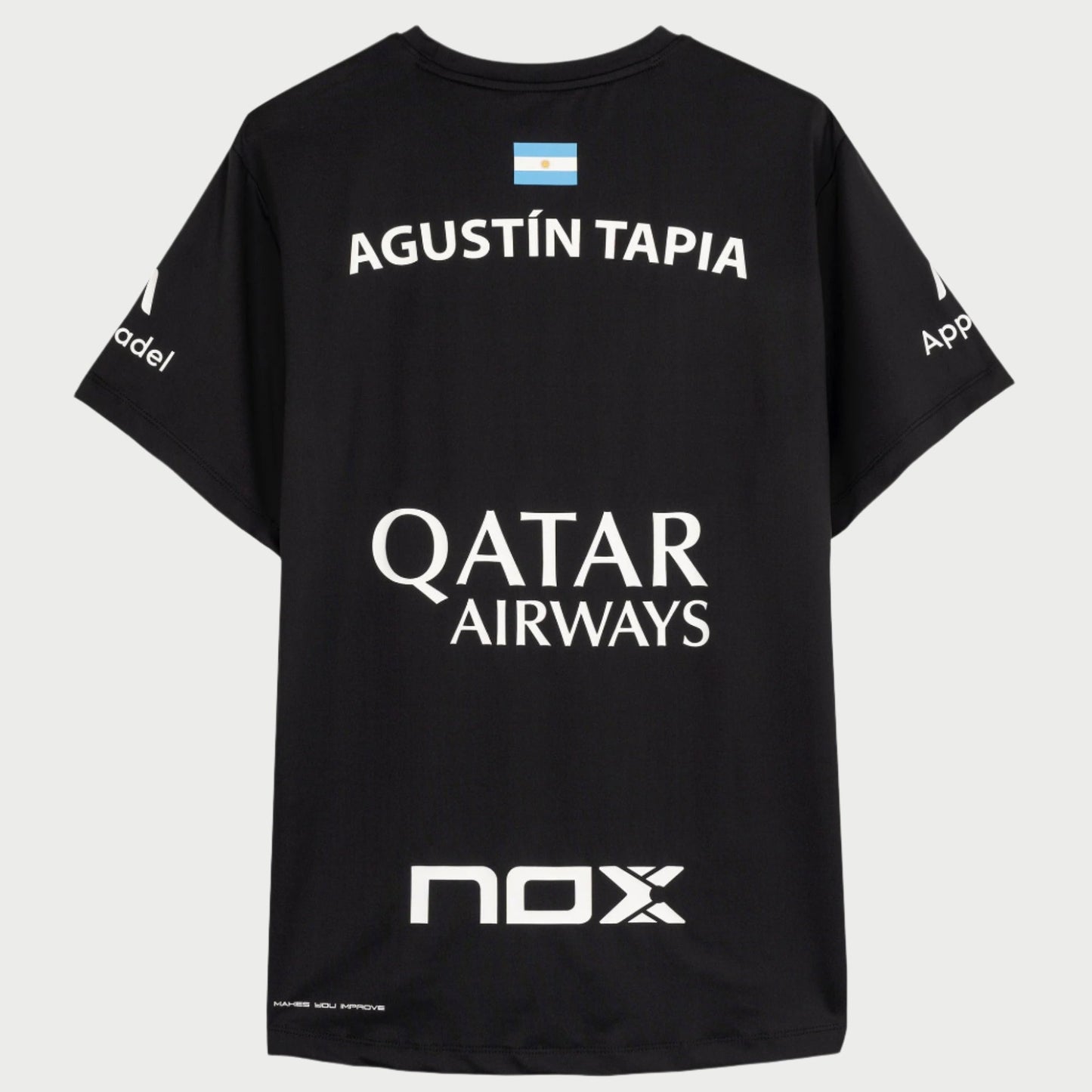 T-SHIRT HOMEM NOX AT10 AGUSTIN TAPIA SPONSORS PRETA