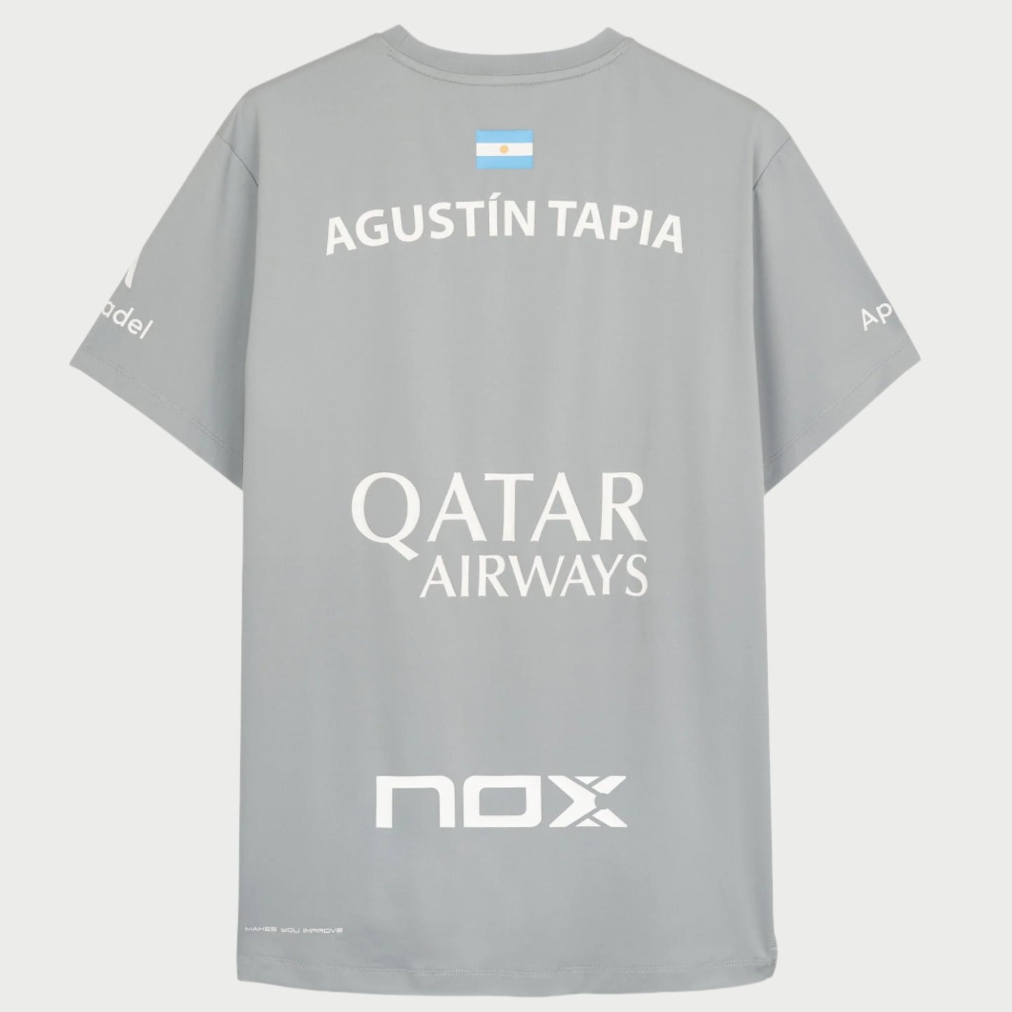 T-SHIRT HOMEM NOX AT10 AGUSTIN TAPIA SPONSORS CINZA