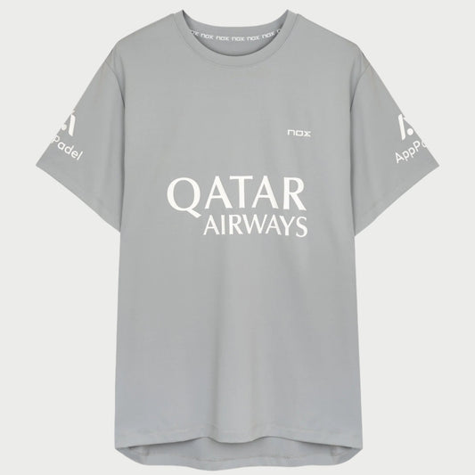 T-SHIRT HOMEM NOX AT10 AGUSTIN TAPIA SPONSORS CINZA