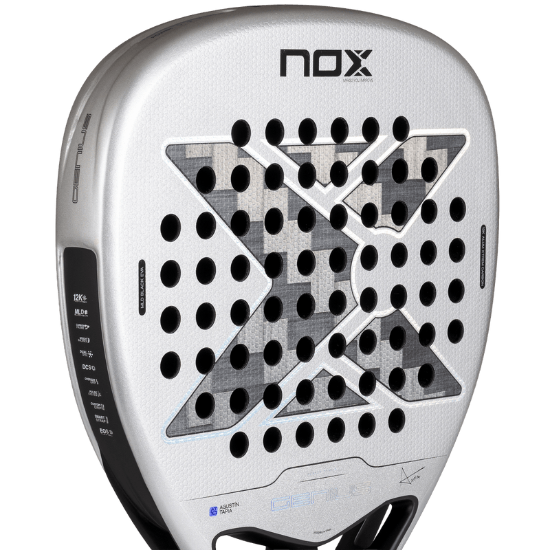 Abrir imagem na galeria, RAQUETE DE PADEL NOX GENIUS ATTACK 12K ALUM XTREM 2027 by AGUSTÍN TAPIA - PRE-VENDA