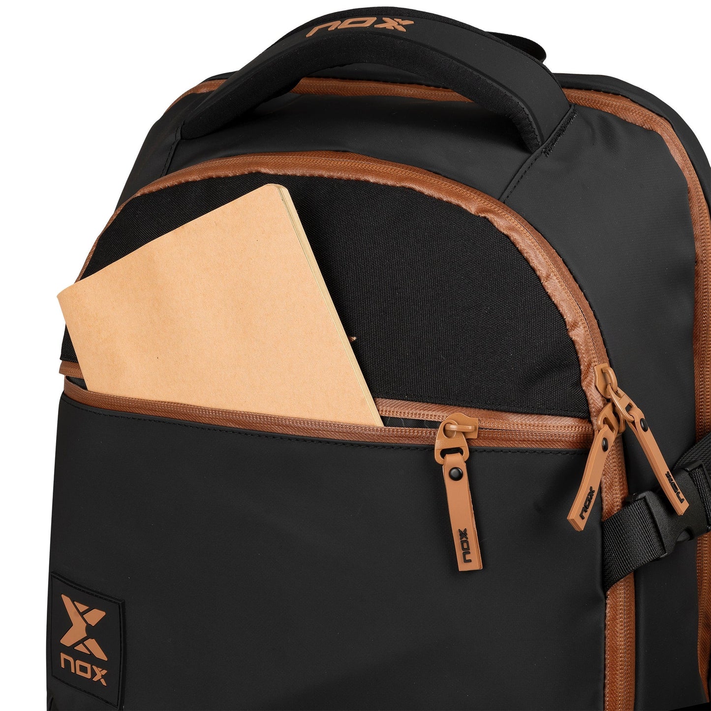 MOCHILA DE PADEL NOX LUXURY OPEN SERIES PRETO/CASTANHO
