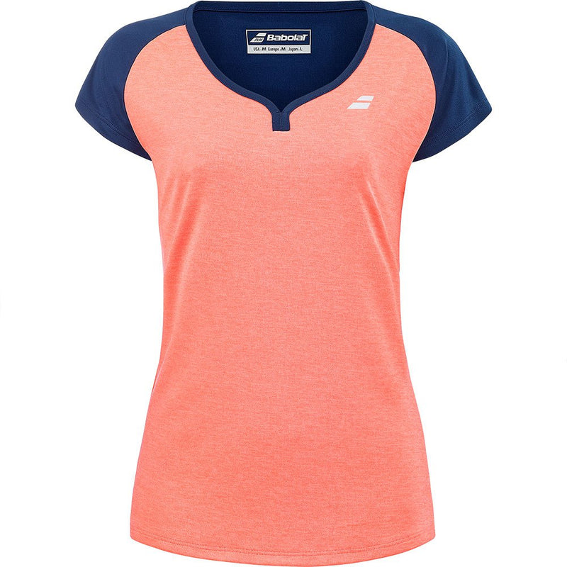 Carica immagine in Galleria Viewer, T-SHIRT MULHER BABOLAT PLAY FLUO STRIKE/ESTATE BLUE