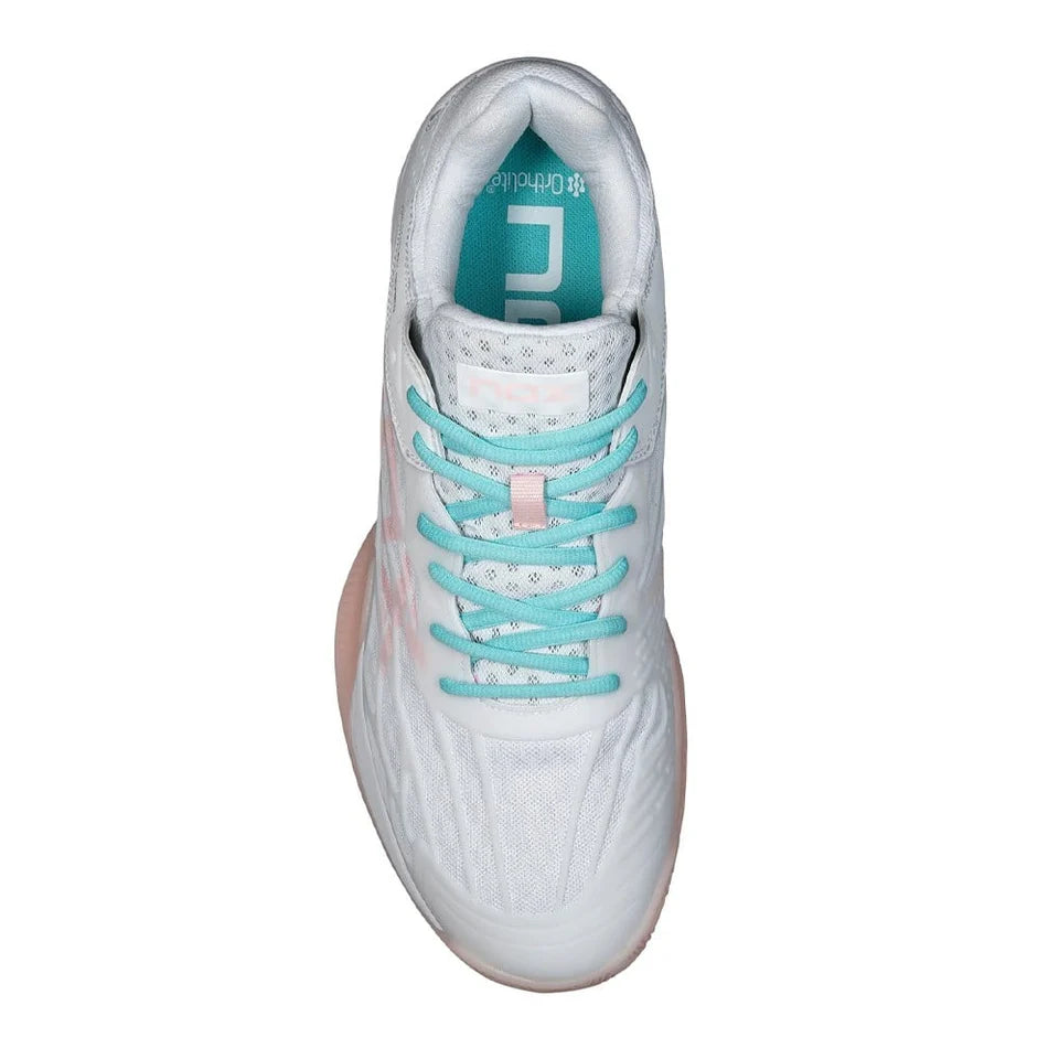 SAPATILHA PADEL SENHORA NOX AT10 LUX BRANCO/POTPURRI