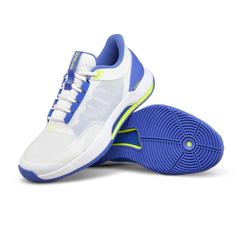 Carica immagine in Galleria Viewer, SAPATILHAS PADEL SENHORA WILSON INTRIGUE TOUR PADEL White/Amparo Blue/Safety Yellow
