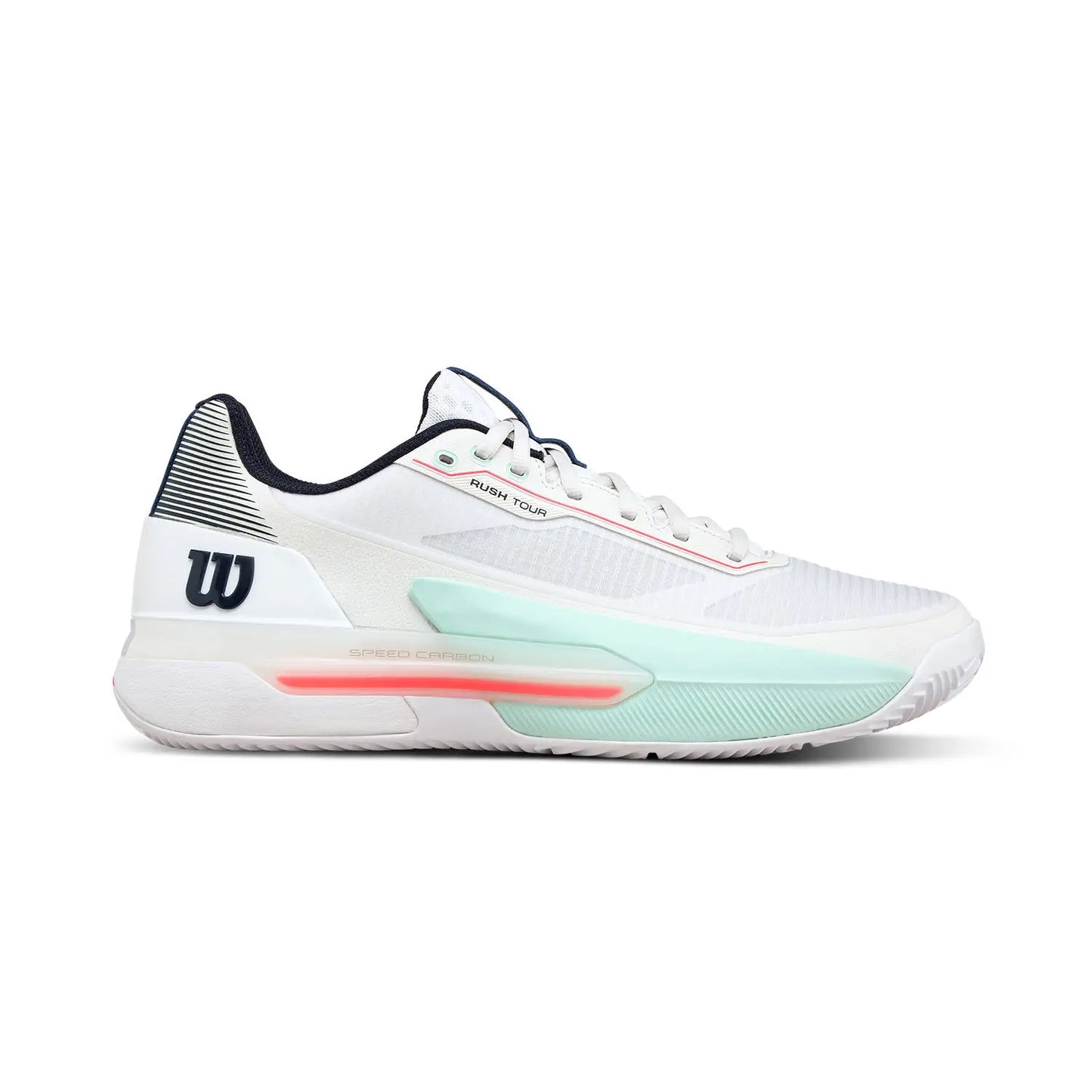 SAPATILHAS DE PADEL HOMEM WILSON RUSH TOUR 5 CLAY BRANCO/VERDE AGUA/CORAL