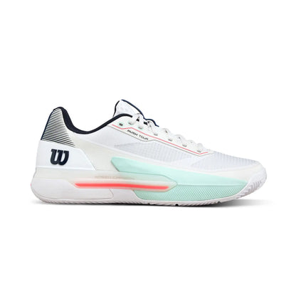 SAPATILHAS DE PADEL HOMEM WILSON RUSH TOUR 5 CLAY BRANCO/VERDE AGUA/CORAL
