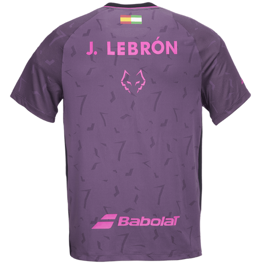 T-SHIRT HOMEM BABOLAT JUAN LEBRON PRETO/ROXO