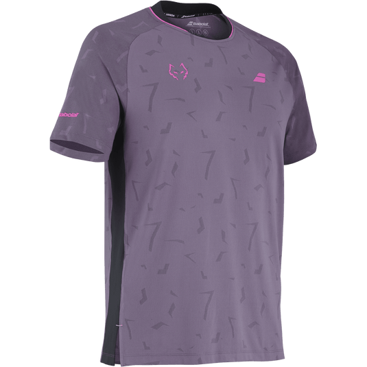 T-SHIRT HOMEM BABOLAT JUAN LEBRON PRETO/ROXO
