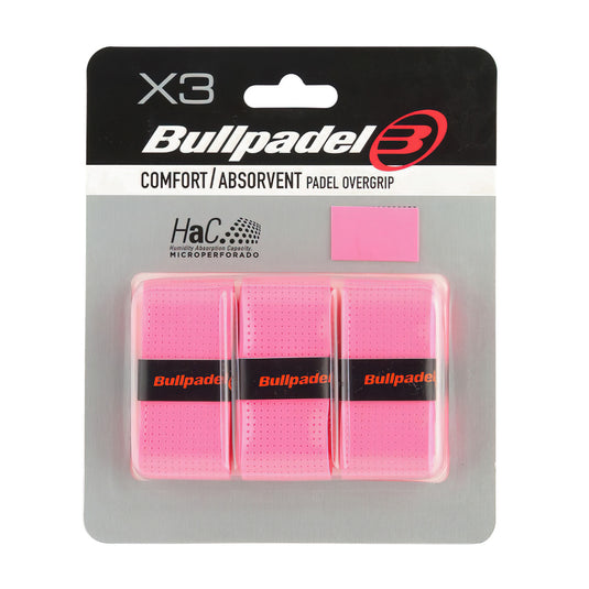 OVERGRIP BULLPADEL COMFORT/ABSORVENT ROSA PACK 3 UNIDADES