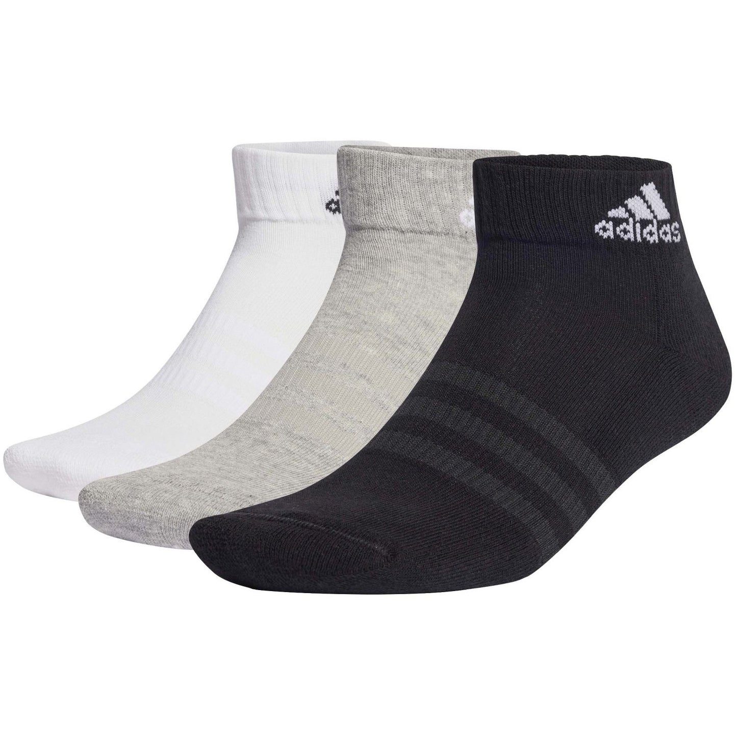 MEIAS ADIDAS DE CANO BAIXO ACOLCHOADAS SPORTSWEAR – 6 PARES cinza/Branco/Negro