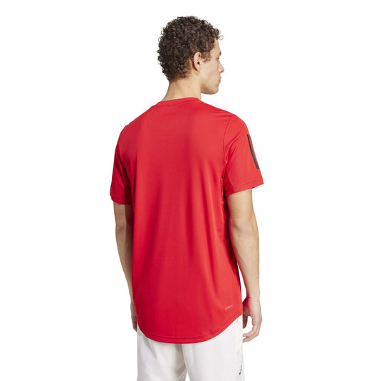 ADIDAS MEN'S CLUB 3STR T-SHIRT SCARLET