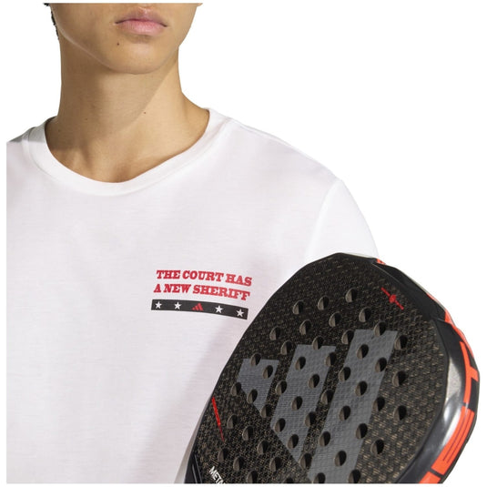 T-SHIRT HOMEM ADIDAS BRANCA Padel Wanted Graphic