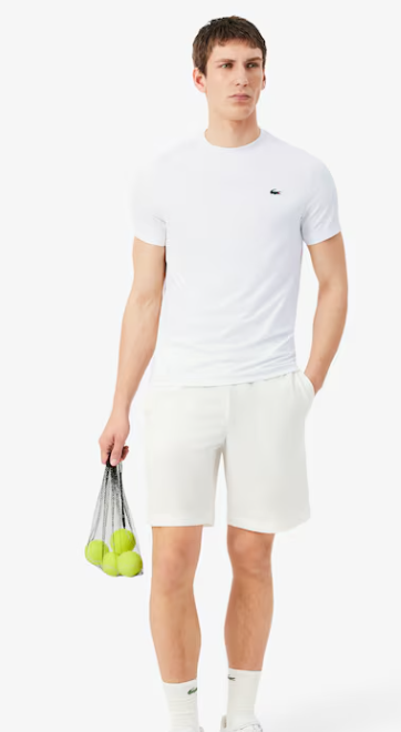 T-SHIRT HOMEM LACOSTE ELÁSTICA C/ PROTECÇÃO UV Branca