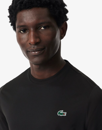 T-SHIRT HOMEM LACOSTE ELÁSTICA C/ PROTECÇÃO UV Preta