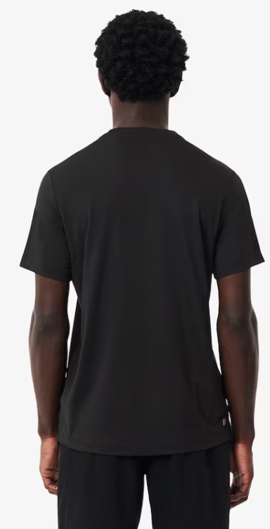 T-SHIRT HOMEM LACOSTE ELÁSTICA C/ PROTECÇÃO UV Preta