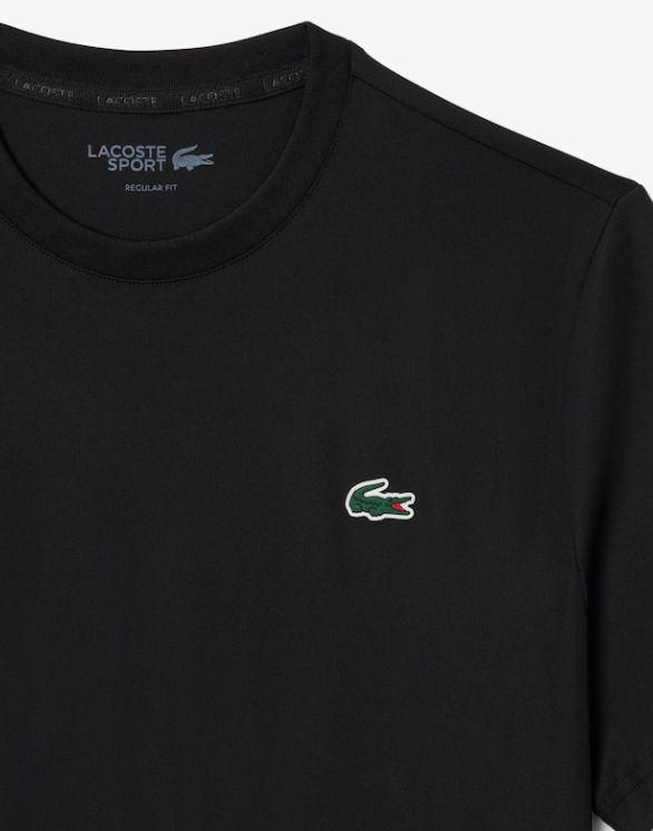 T-SHIRT HOMEM LACOSTE ELÁSTICA C/ PROTECÇÃO UV Preta