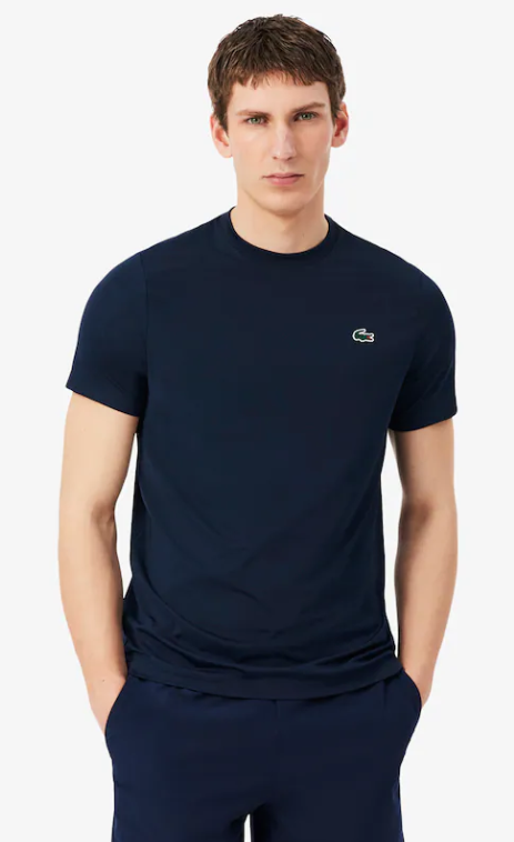 T-SHIRT HOMEM LACOSTE ELÁSTICA C/ PROTECÇÃO UV Azul