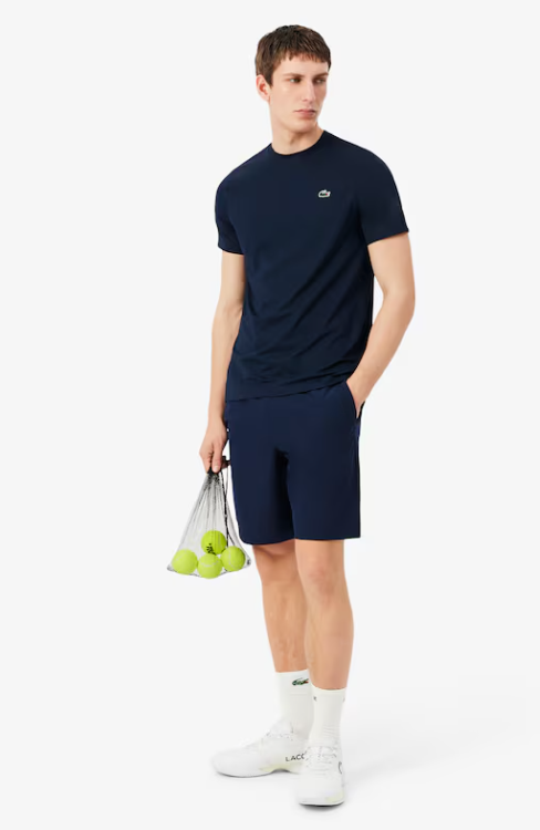 T-SHIRT HOMEM LACOSTE ELÁSTICA C/ PROTECÇÃO UV Azul