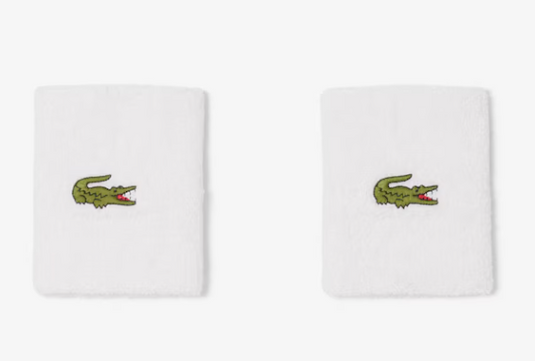 PUNHOS LACOSTE EM JERSEY ELÁSTICO Brancos (2 Unidades)