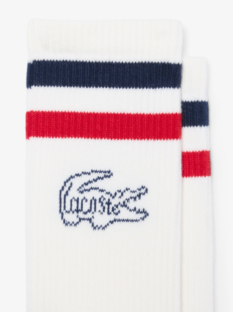 Laden Sie das Bild in Galerie -Viewer, MEIAS CANELADAS COMPRIDAS LACOSTE HOMEM / MULHER CRUDO 3X
