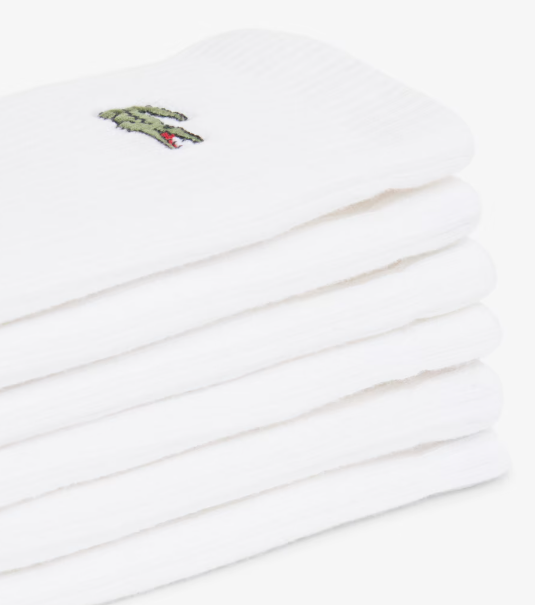 Carica immagine in Galleria Viewer, MEIAS CANELADAS COMPRIDAS LACOSTE HOMEM / MULHER BRANCO 3X
