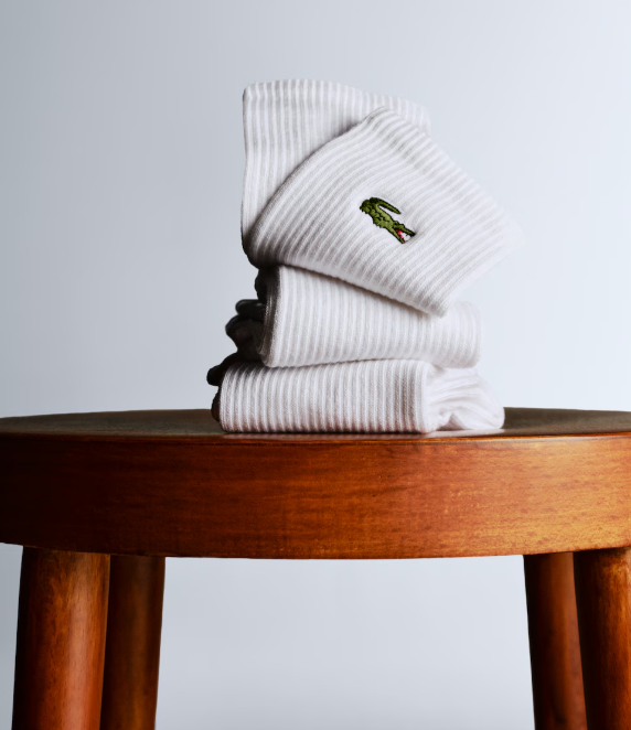 Carica immagine in Galleria Viewer, MEIAS CANELADAS COMPRIDAS LACOSTE HOMEM / MULHER BRANCO 3X
