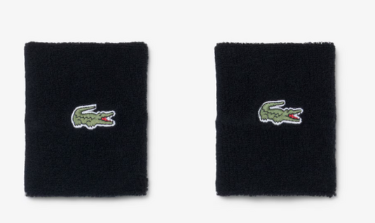PUNHOS LACOSTE EM JERSEY ELÁSTICO PRETOS 2X