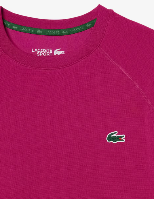 T-SHIRT HOMEM LACOSTE ELÁSTICA C/ TECNOLOGIA ULTRA-DRY ROSA FÚCSIA