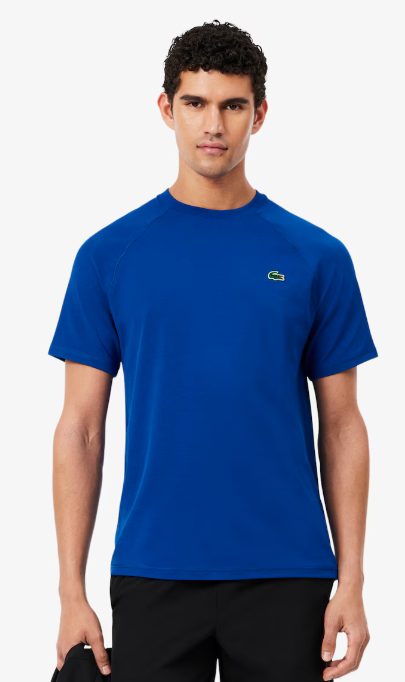 T-SHIRT HOMEM LACOSTE ELÁSTICA COM TECNOLOGIA ULTRA-DRY AZUL