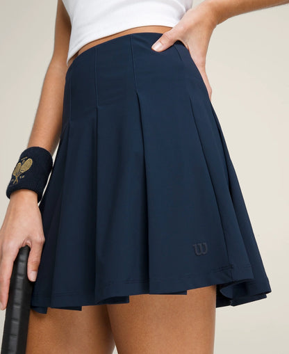 SAIA MULHER WILSON  PLISSADA CLASSICA AZUL