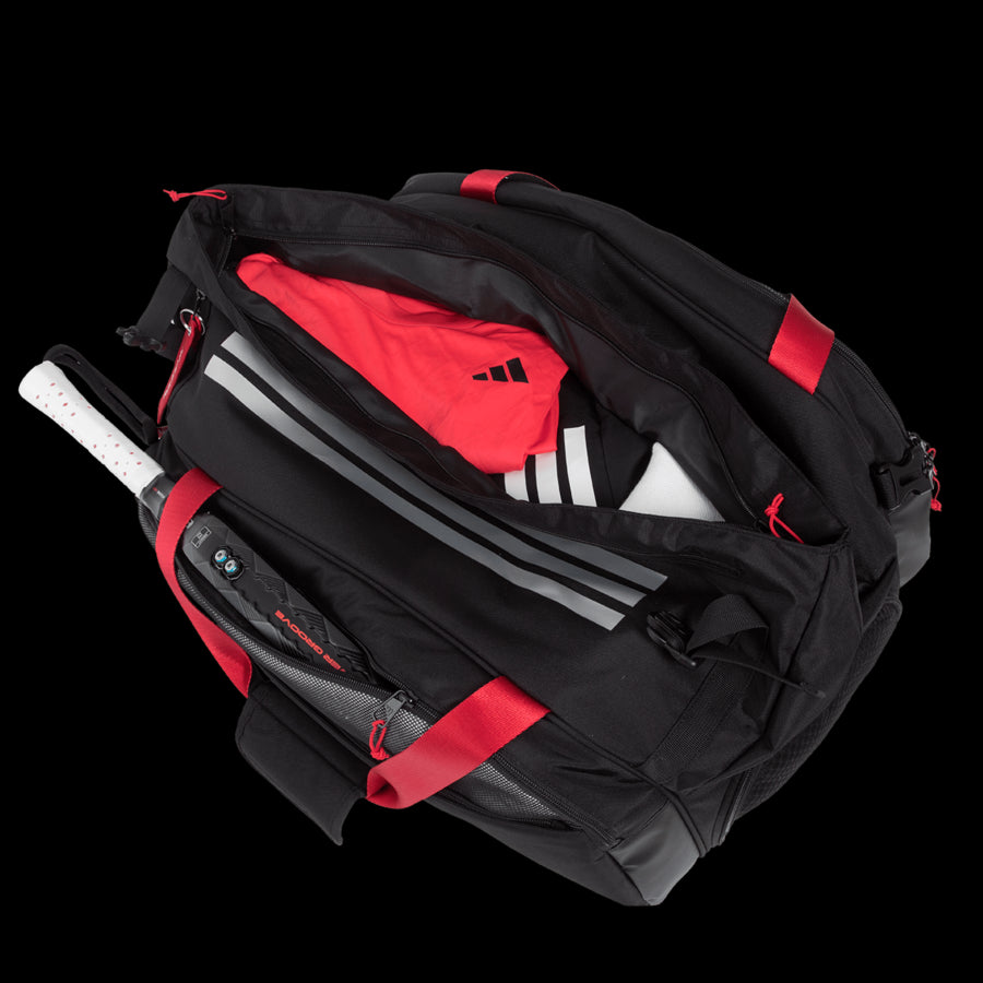 SACO DE PADEL ADIDAS MULTIGAME PRETO/VERMELHO 3.4 2025 DE ALE GALÁN