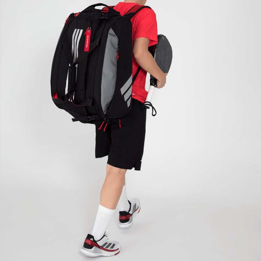 SACO DE PADEL ADIDAS MULTIGAME PRETO/VERMELHO 3.4 2025 DE ALE GALÁN