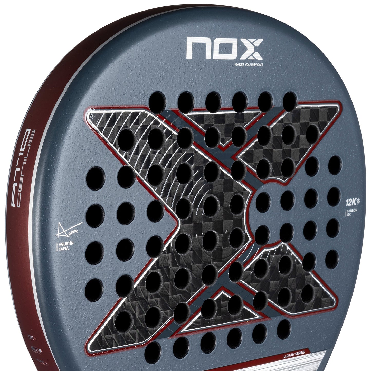 RAQUETE DE PADEL NOX AT10 LUXURY GENIUS 12K ALUM 2025 BY AGUSTÍN TAPIA