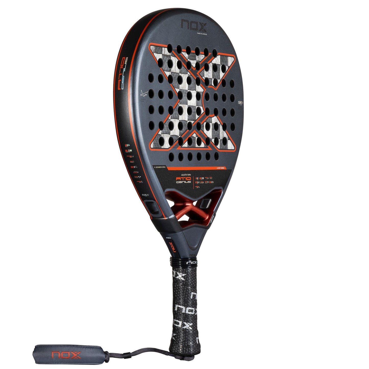 RAQUETE DE PADEL NOX AT10 LUXURY GENIUS 18K ALUM 2025 BY AGUSTÍN TAPIA