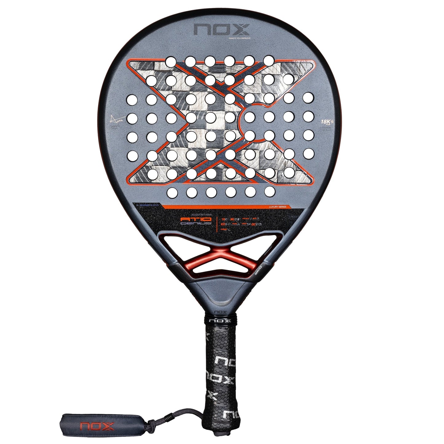 RAQUETE DE PADEL NOX AT10 LUXURY GENIUS 18K ALUM 2025 BY AGUSTÍN TAPIA