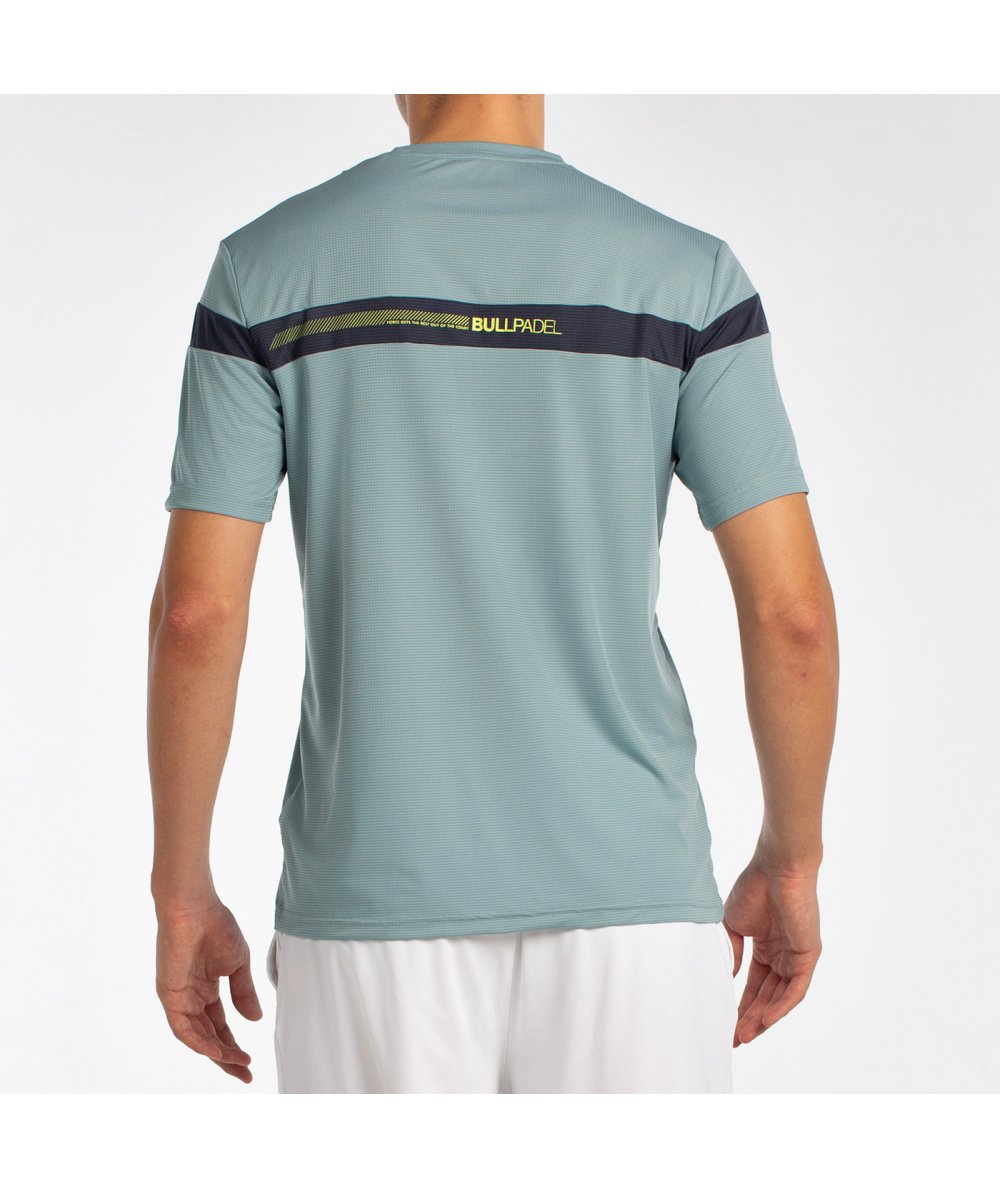 T-SHIRT HOMEM BULLPADEL LYN AZUL VERDE