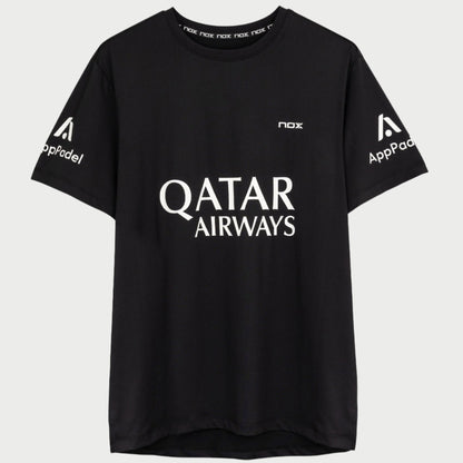 T-SHIRT HOMEM NOX AT10 AGUSTIN TAPIA SPONSORS PRETA