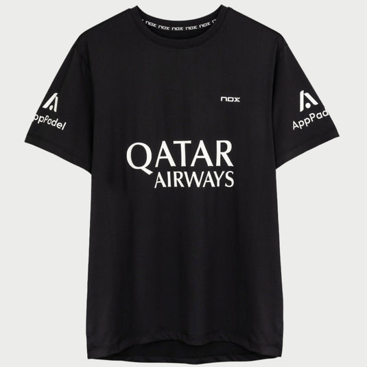 T-SHIRT HOMEM NOX AT10 AGUSTIN TAPIA SPONSORS PRETA