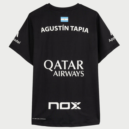 T-SHIRT HOMEM NOX AT10 AGUSTIN TAPIA SPONSORS PRETA