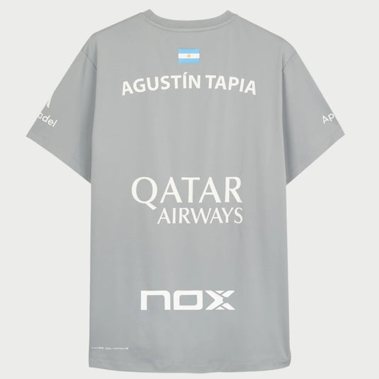 T-SHIRT HOMEM NOX AT10 AGUSTIN TAPIA SPONSORS CINZA