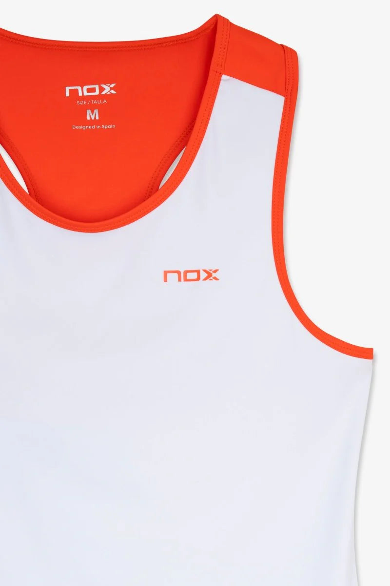 TOP MULHER NOX TEAM BRANCO E VERMELHO