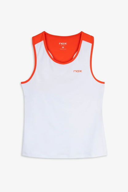 TOP MULHER NOX TEAM BRANCO E VERMELHO