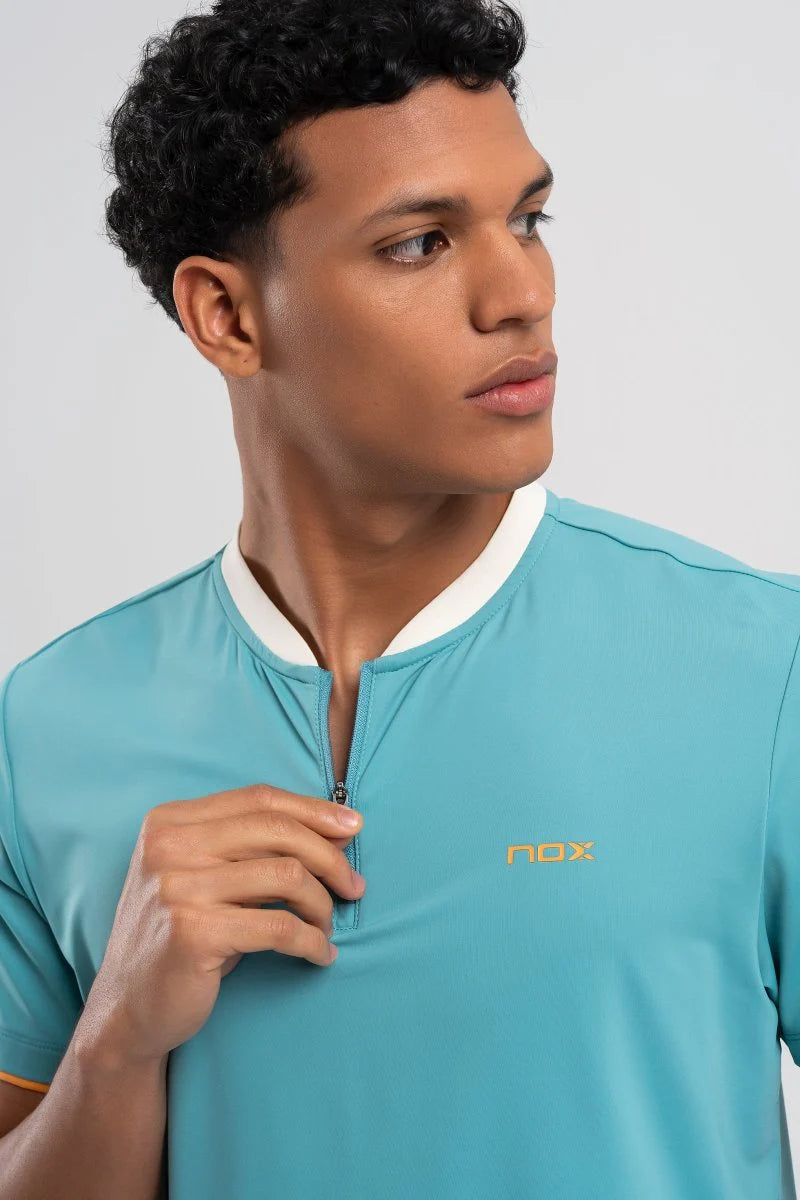 T-SHIRT POLO HOMEM NOX PRO TURQUESA